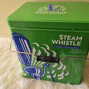 Steam Whistle Green Metal Cooler Tin